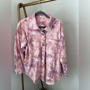Maurice’s Tie Dye Button-Up Fleece Lined Tie Dye Shacket NWT Size Large